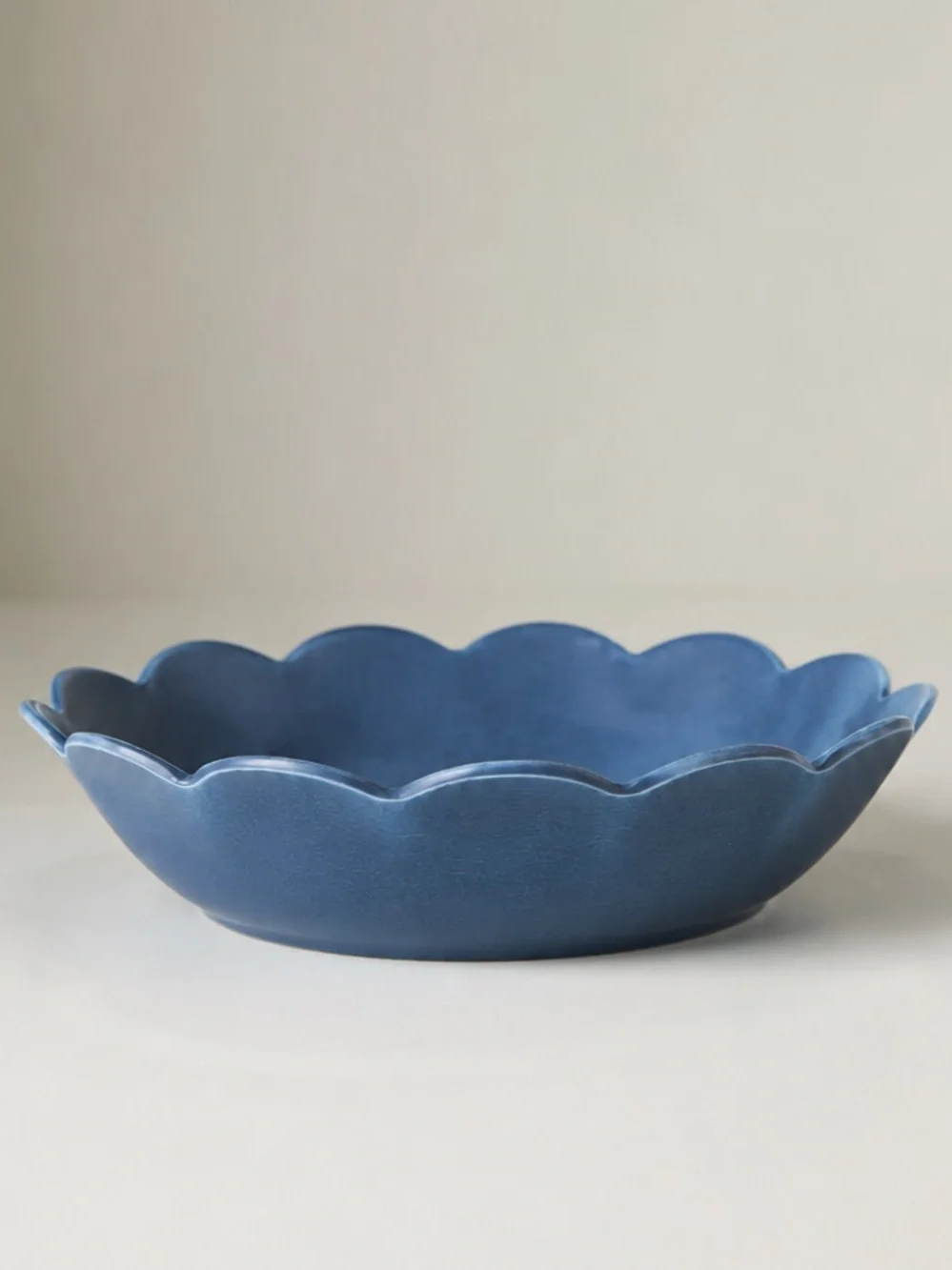 Anthropologie Melamine Scalloped Pasta Bowl in Blue